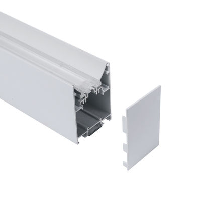 6063 T5 Profil LED monté en surface Lampes linéaires LED suspendues à quatre angles de faisceau